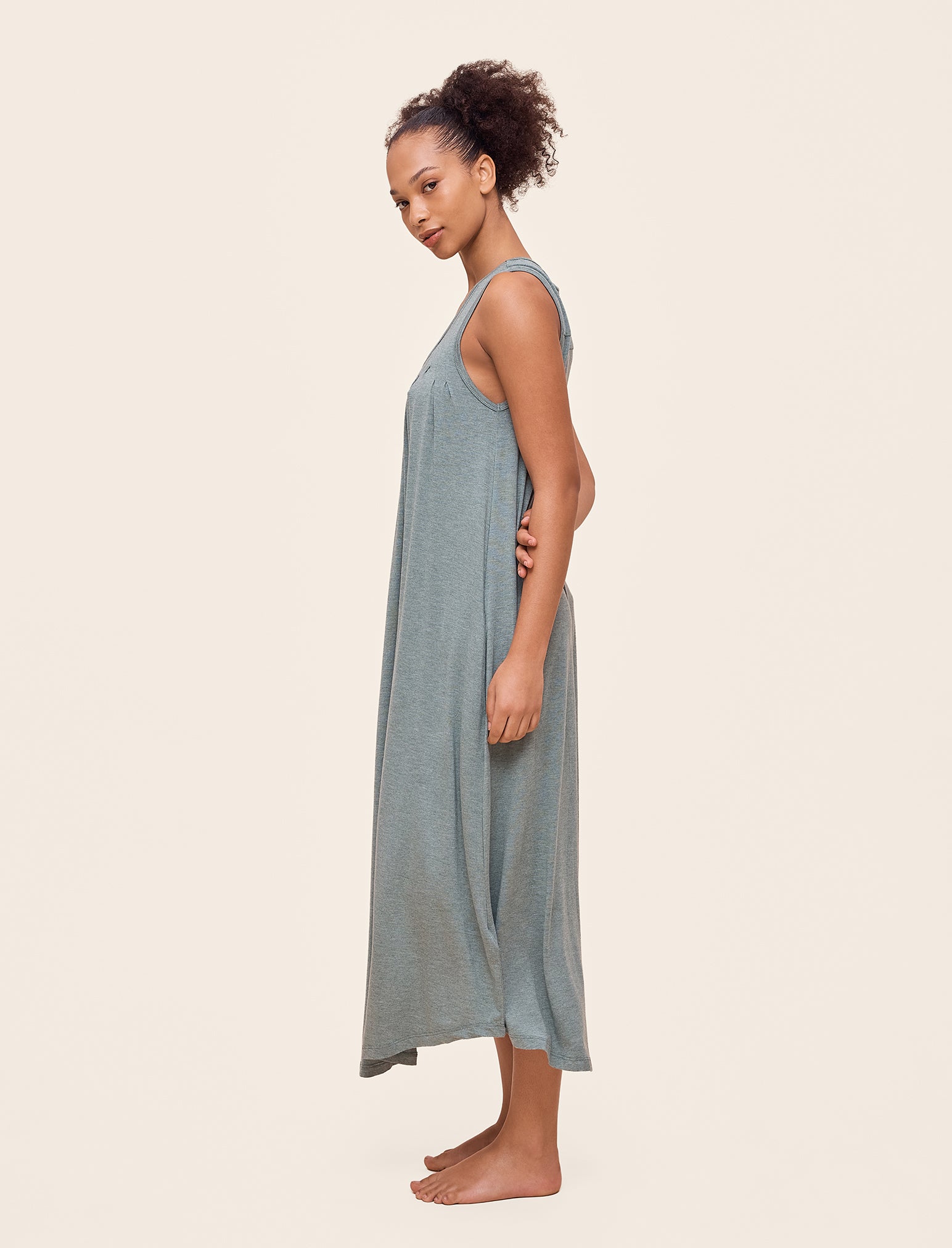 Kate Modal Soft Pleat Front Maxi Nightgown