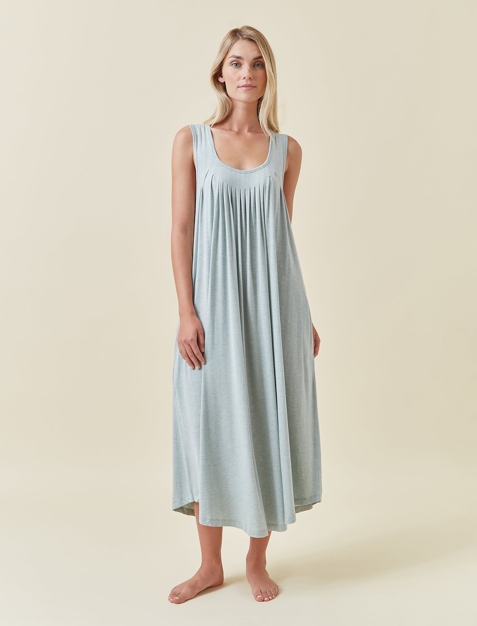 Kate Modal Soft Pleat Front Maxi Nightgown