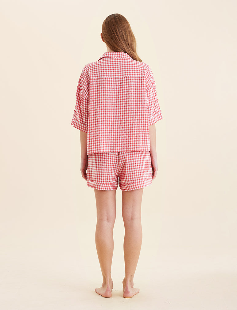 Seersucker Gingham Boxer PJ Set