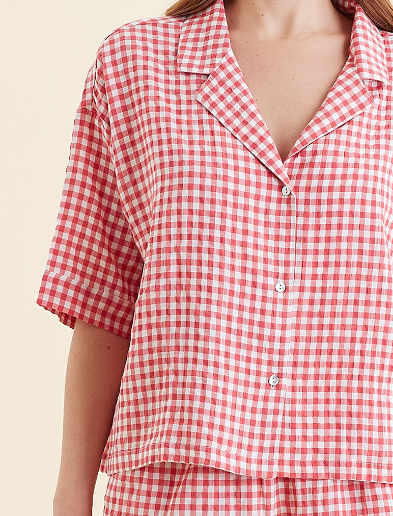 Seersucker Gingham Boxer PJ Set