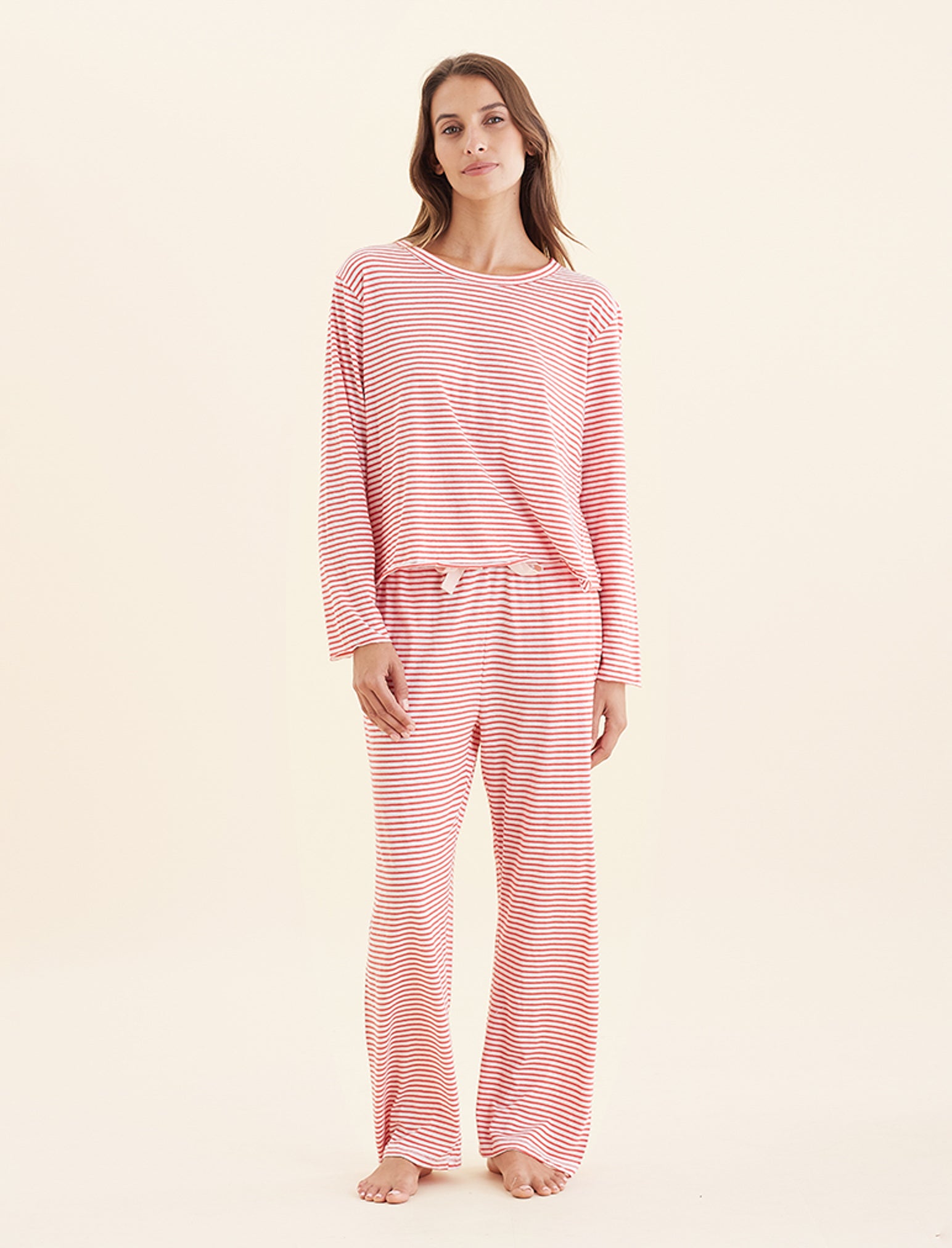 Jada Organic Cotton Boxy Long Sleeve Tee & Straight Leg Pant Set