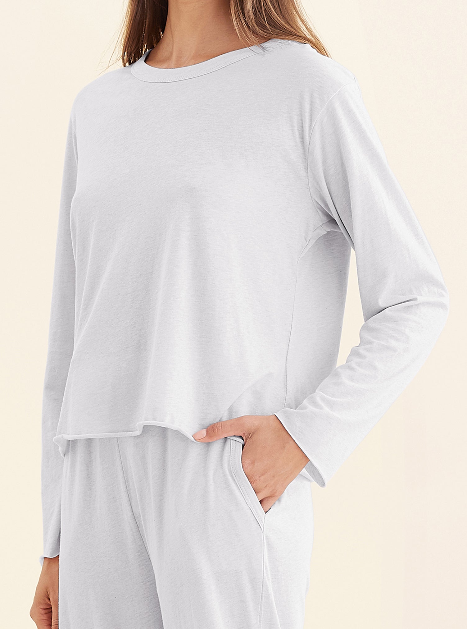 Jada Organic Cotton Knit Long Sleeve Boxy Tee
