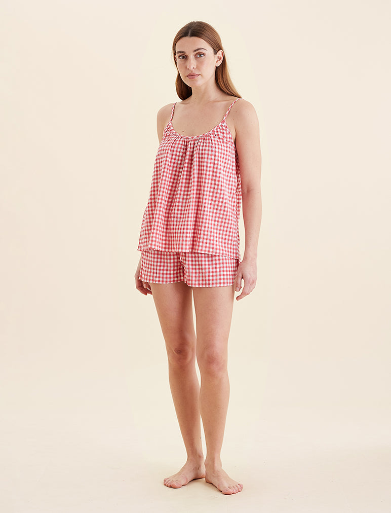 Seersucker Cami Boxer PJ Set
