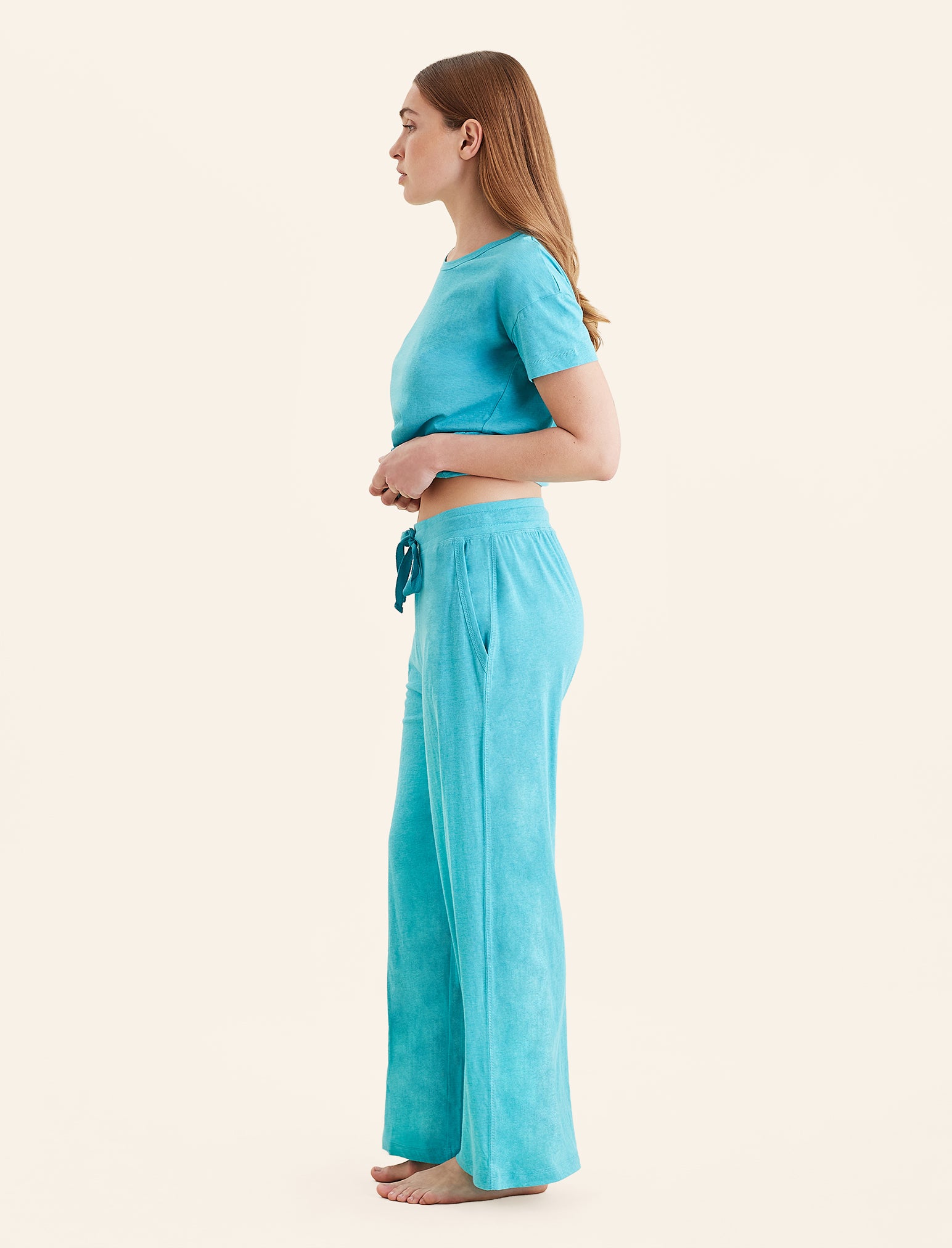 Jada Organic Cotton Knit Wide Leg Pant