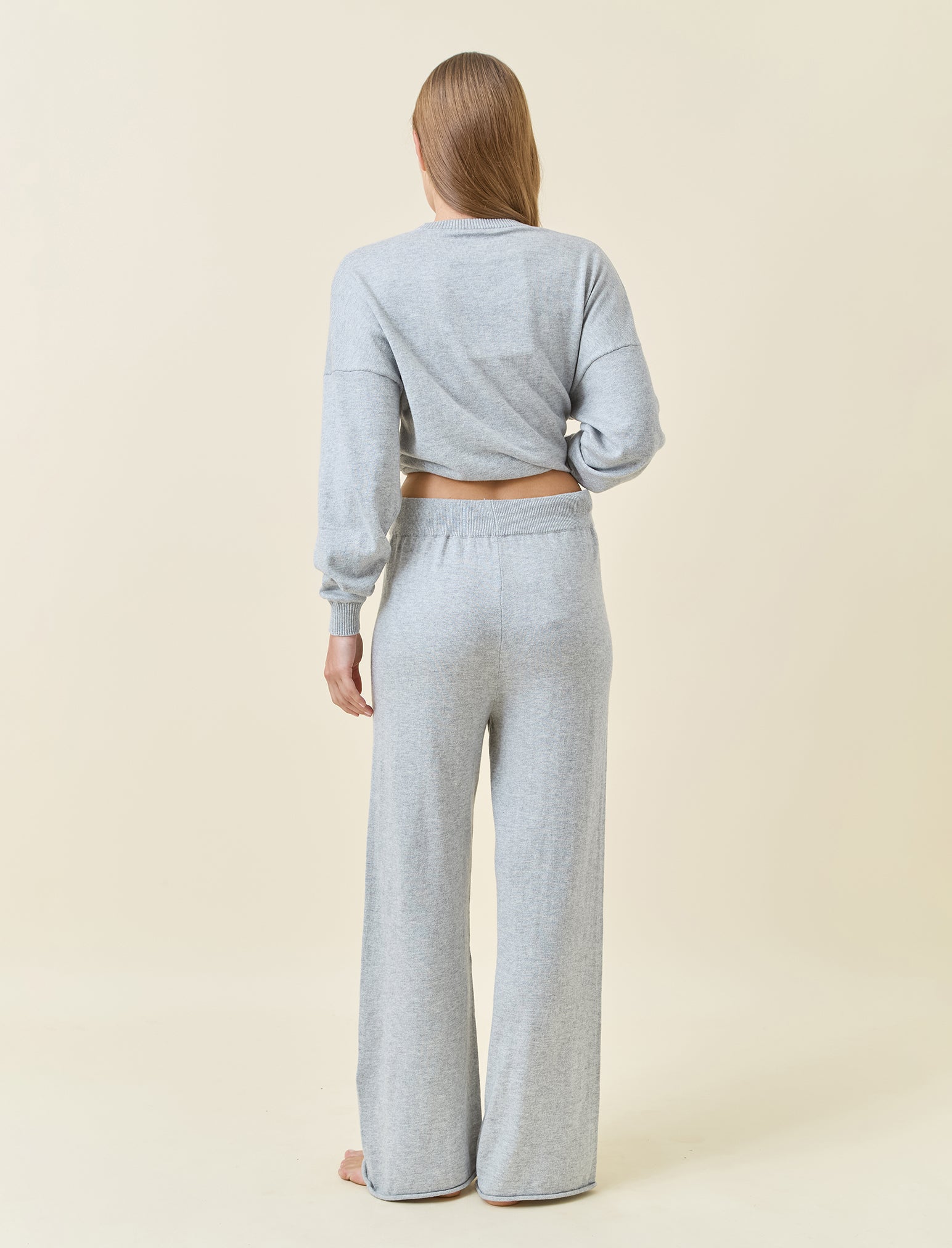 Cotton Cashmere Straight Leg Pant