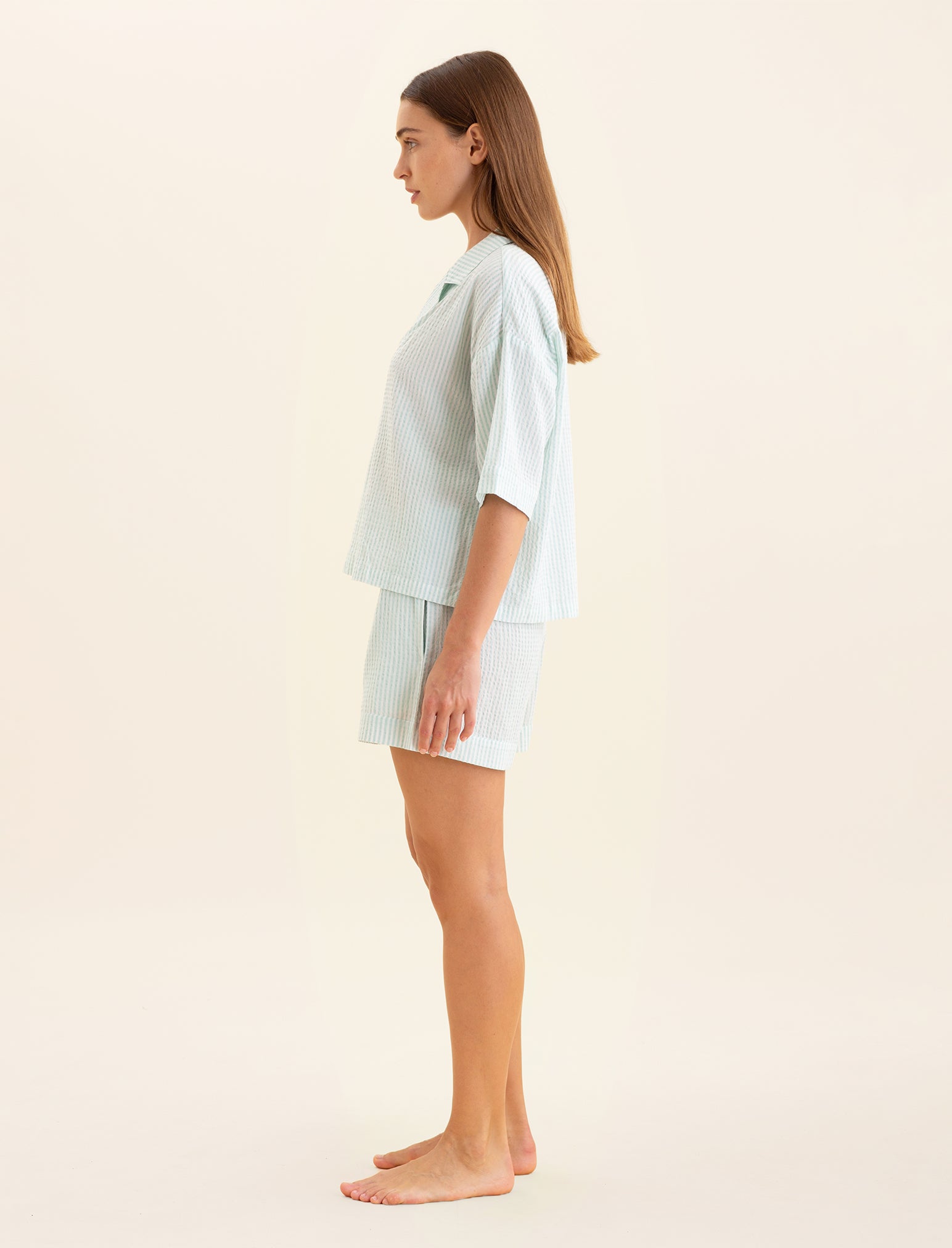 Sabine Seersucker Stripe Boxer PJ Set