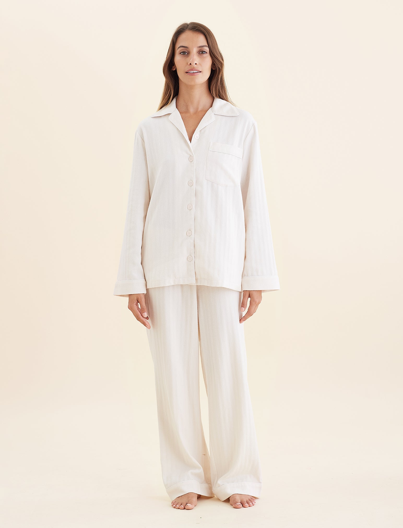Super Soft Brushed Herringbone PJ Set