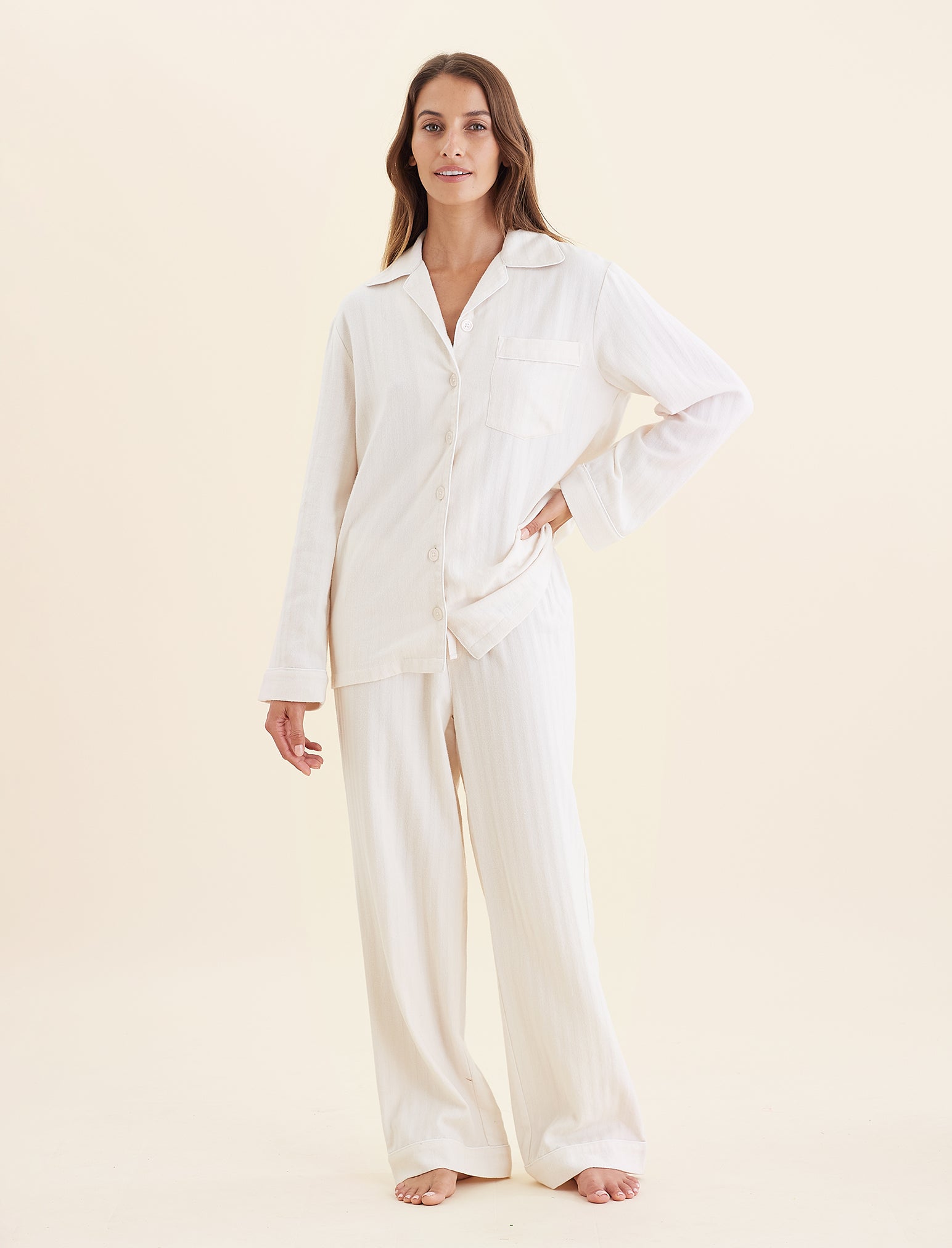 Super Soft Brushed Herringbone PJ Set