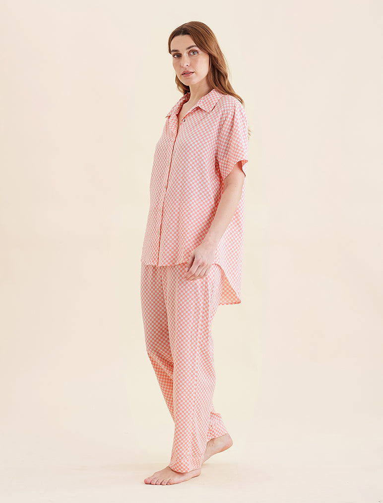 Anais Short Sleeve Full Length PJ Set