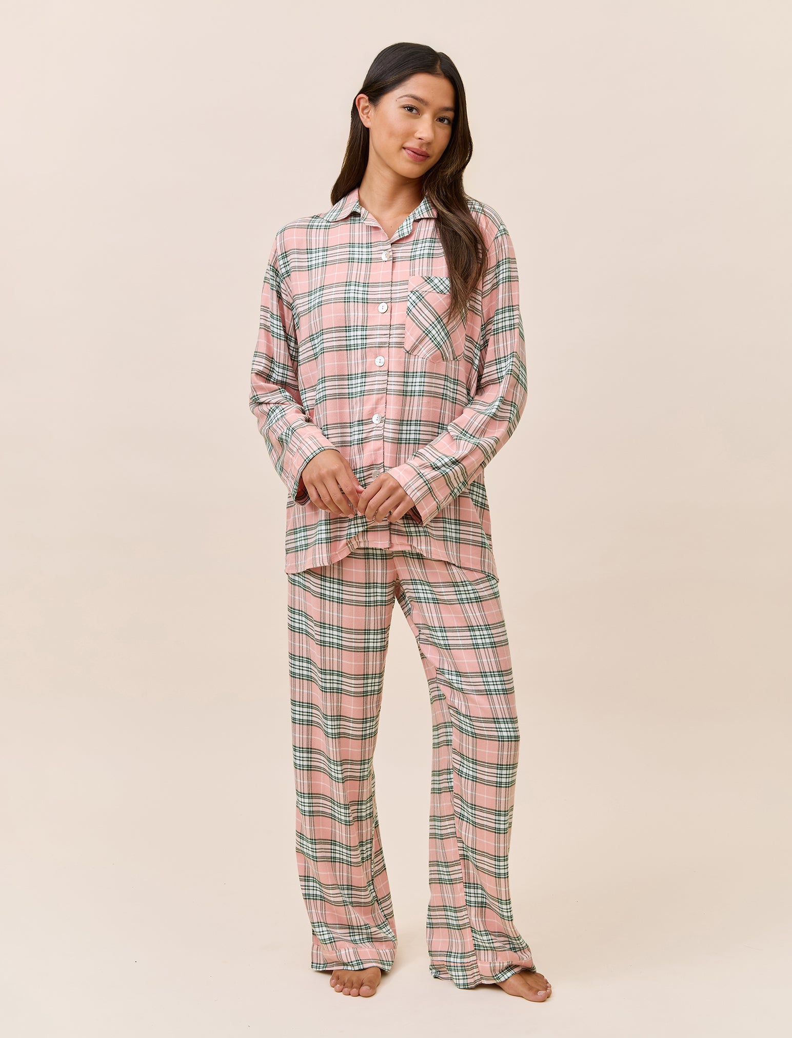 Comfy Plaid Full Length PJ Set