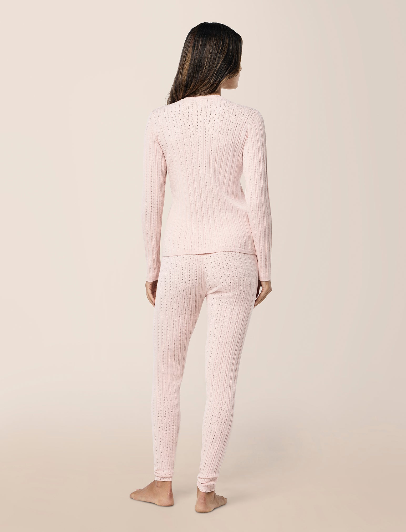 Olivia Cable Pointelle Full Length PJ Set