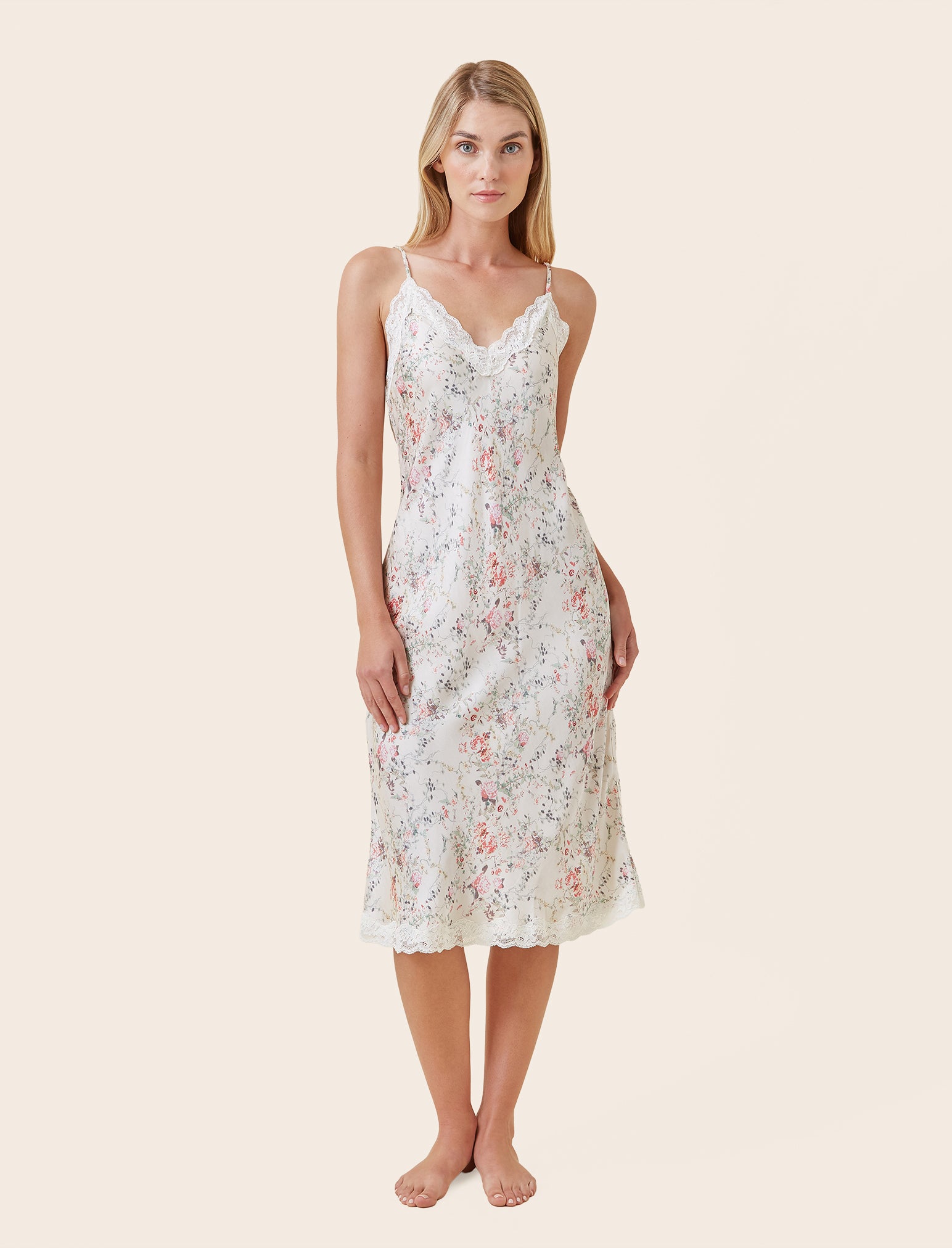 Yolly Satin Lace Slip Nightgown