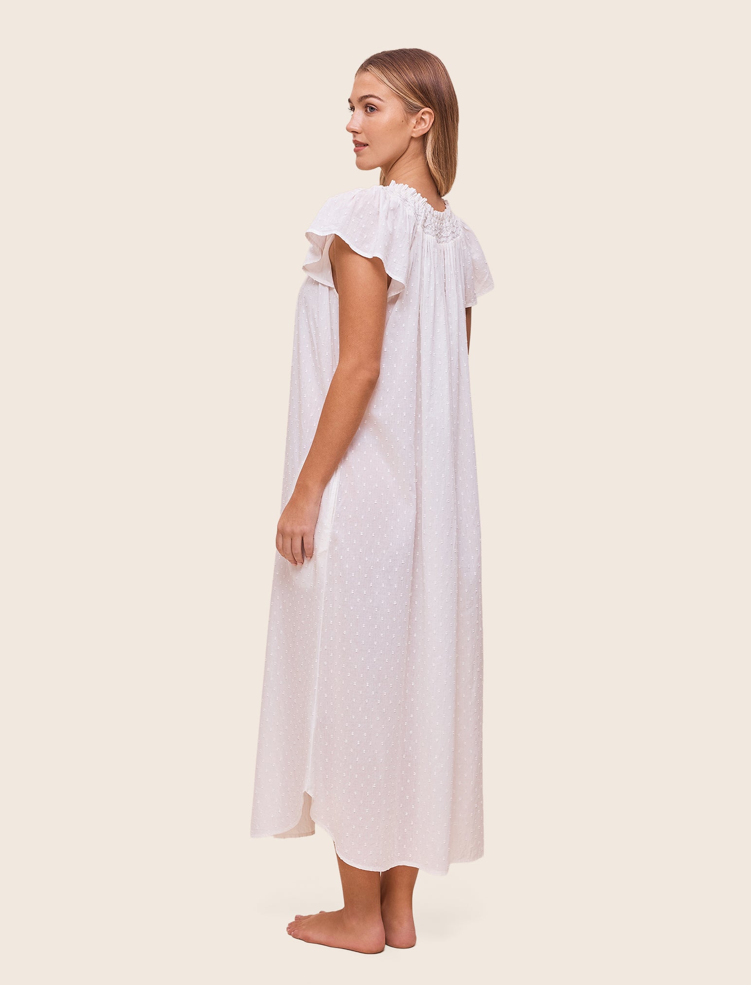 Shirred Neck Maxi Nightgown