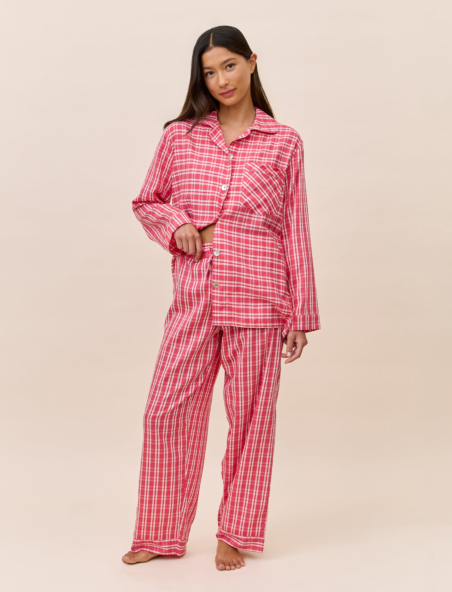 Holiday Plaid Full Length PJ Set