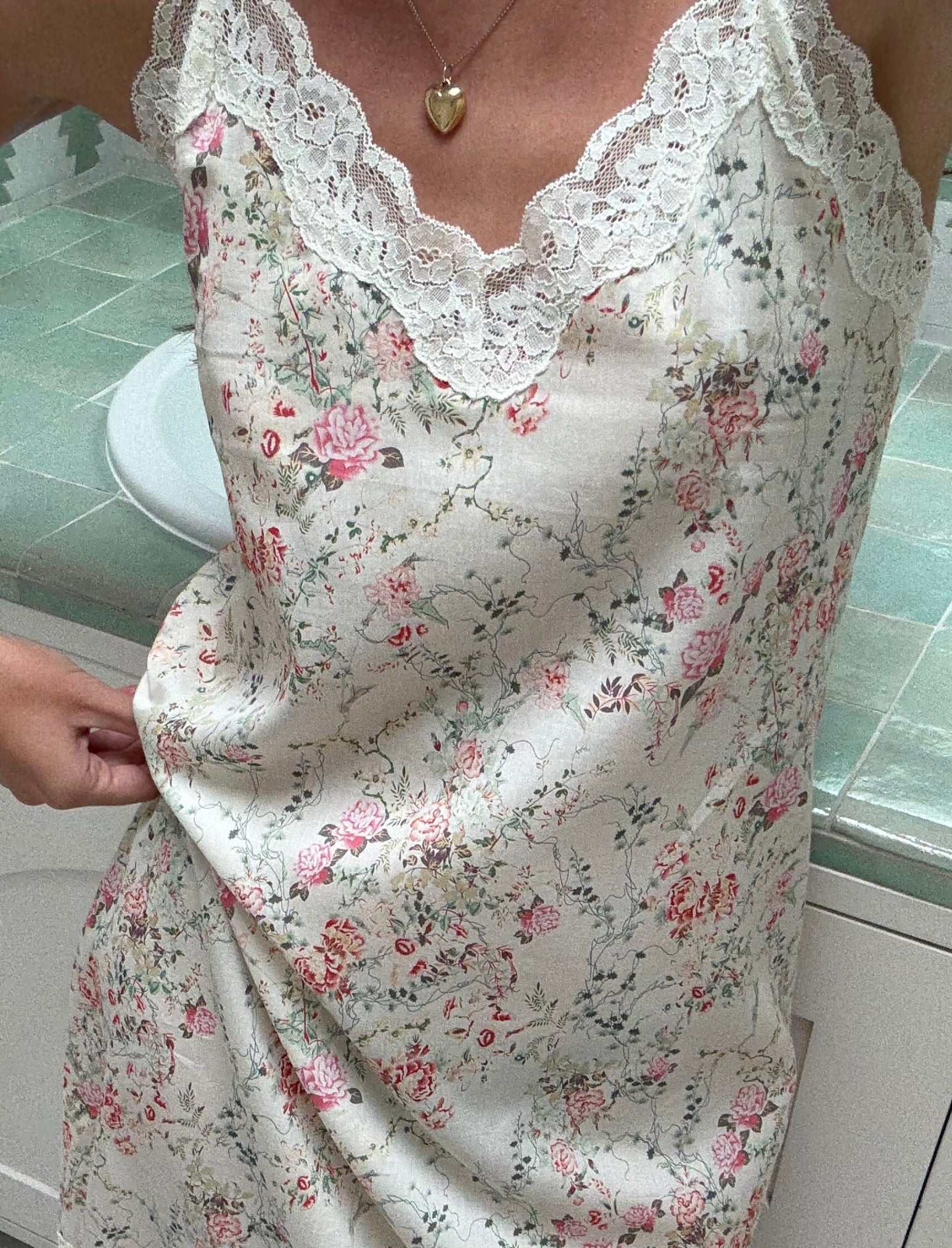 Yolly Satin Lace Slip Nightgown