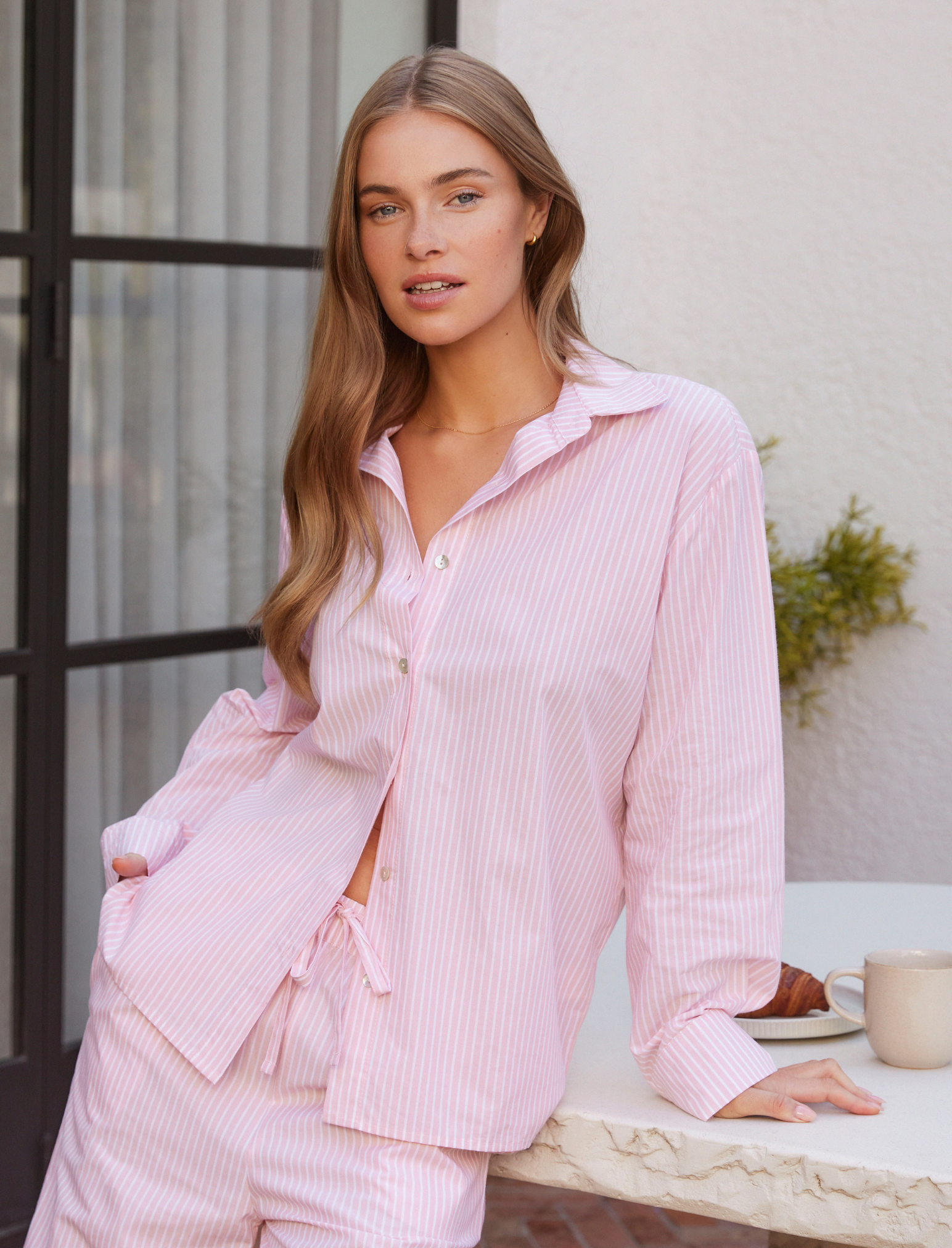 French Stripe Full Length PJ Set