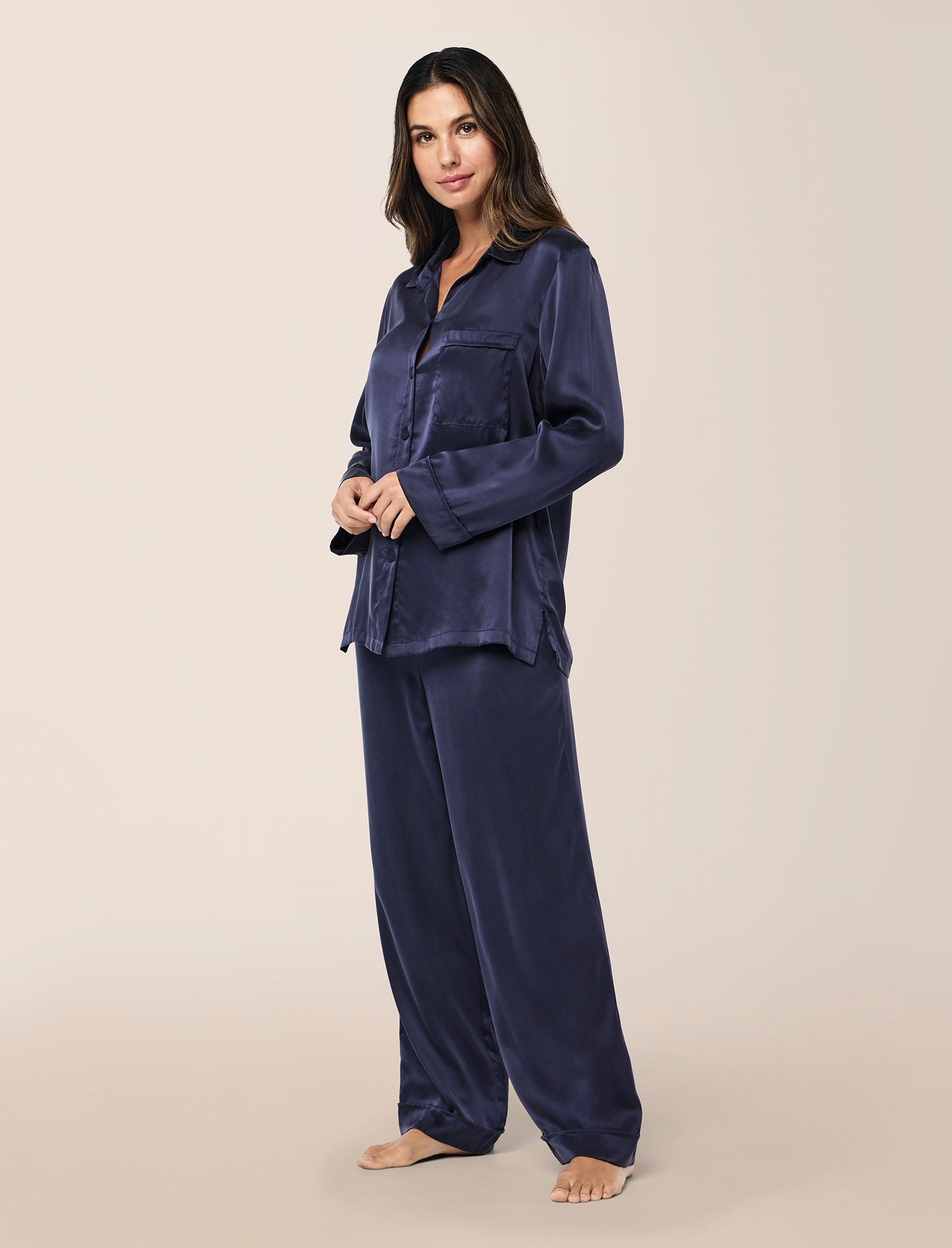 Audrey Washable Silk Full Length PJ Set