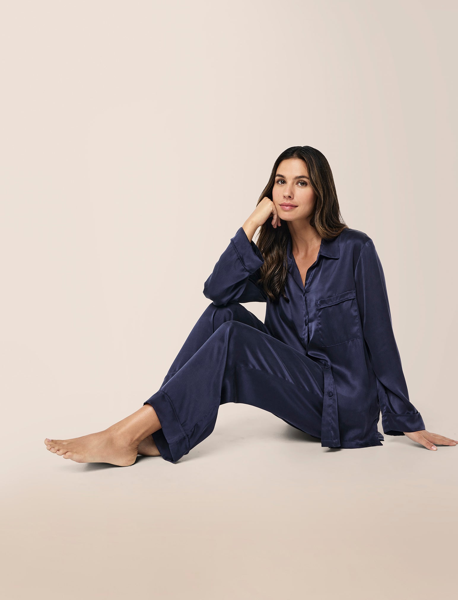 Audrey Washable Silk Full Length PJ Set