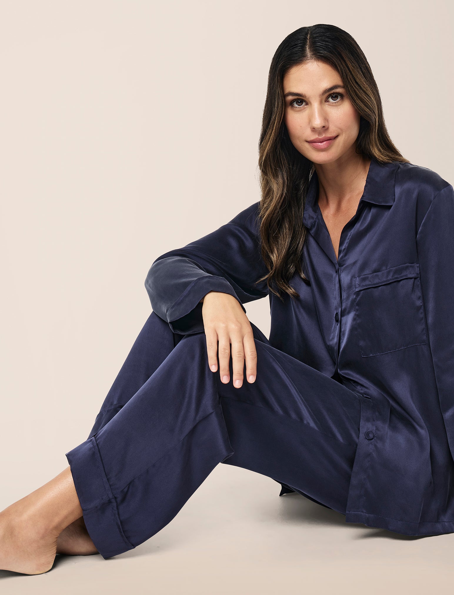Audrey Washable Silk Full Length PJ Set
