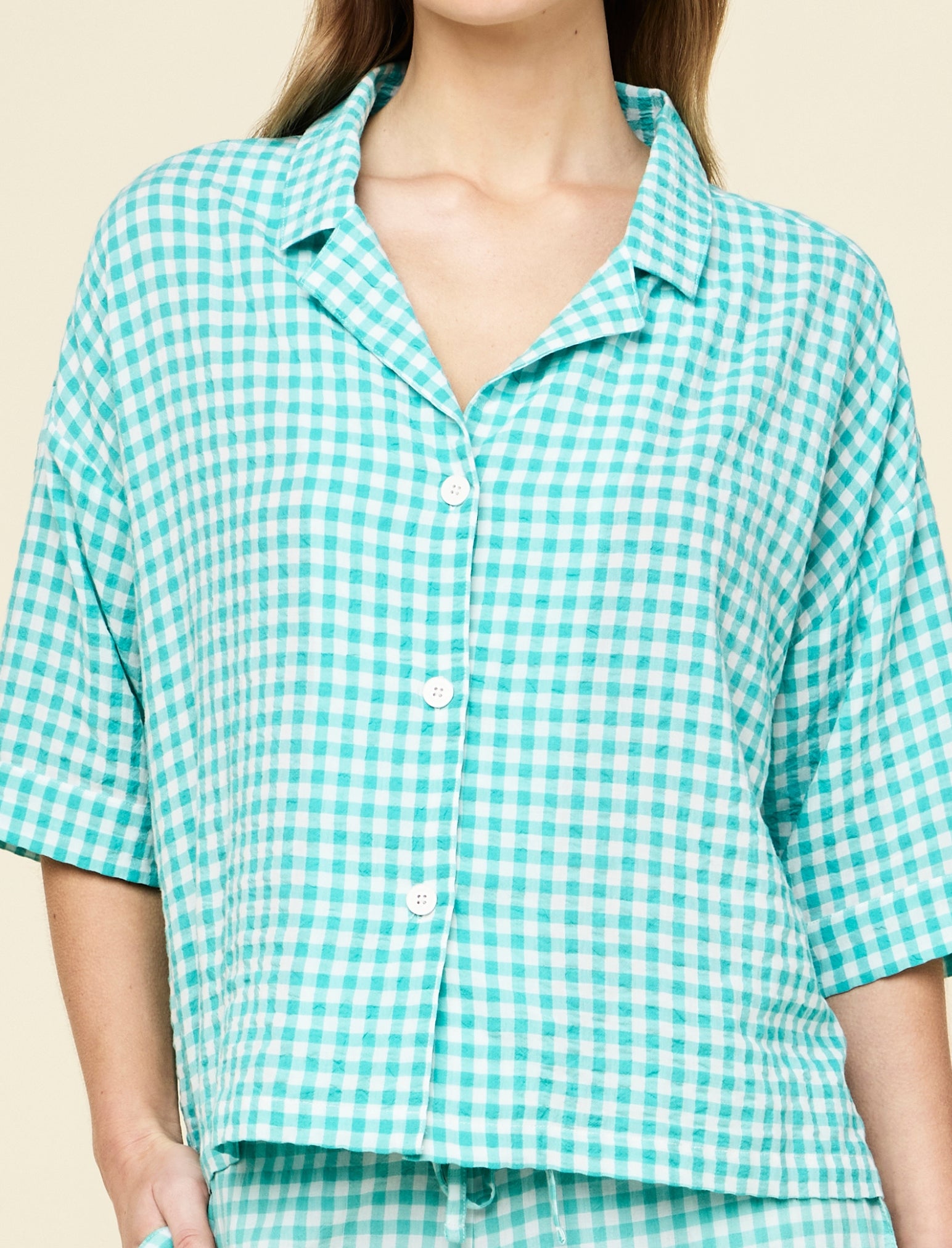 Seersucker Gingham Boxer PJ Set