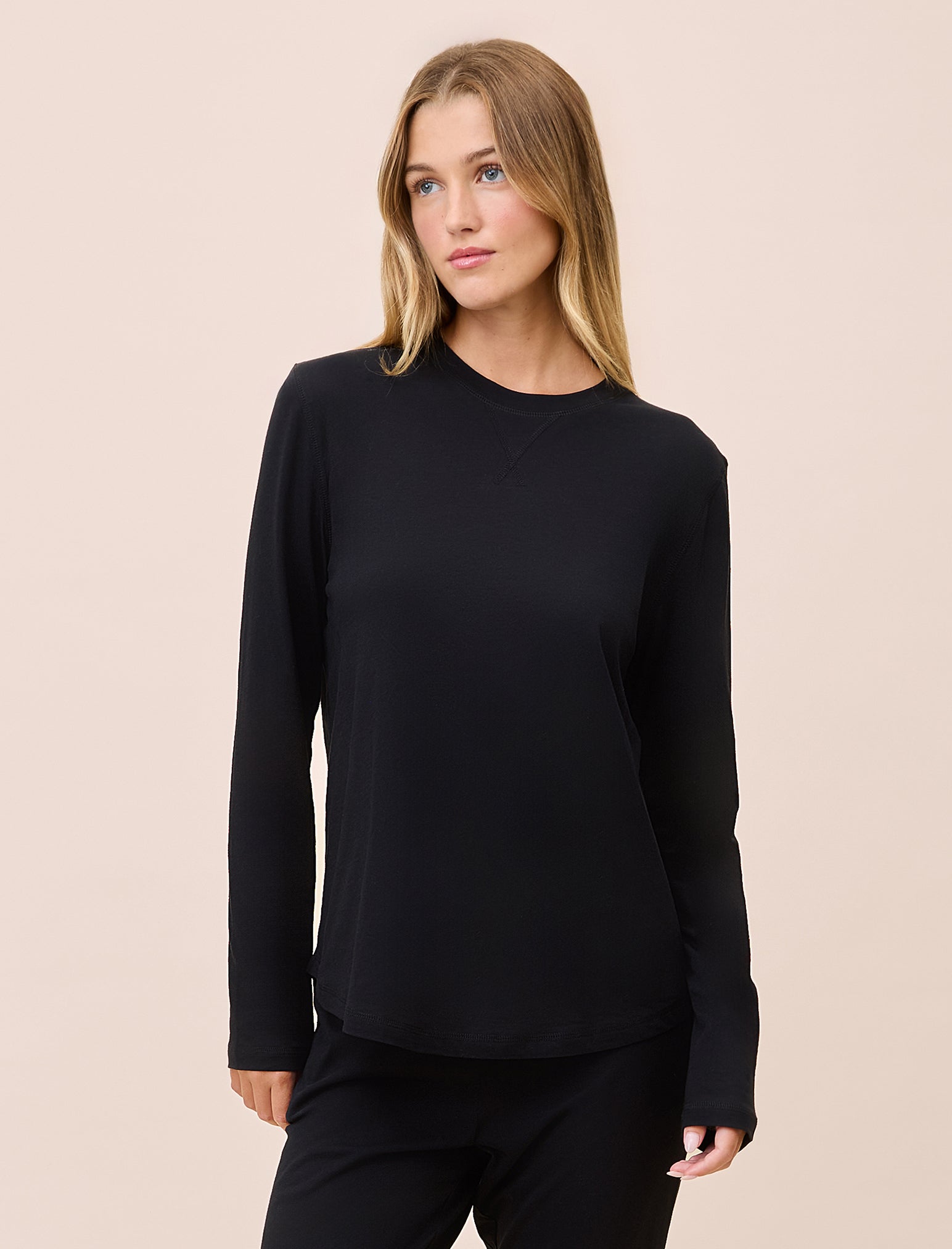 Jada Organic Cotton Knit Long Sleeve Tee