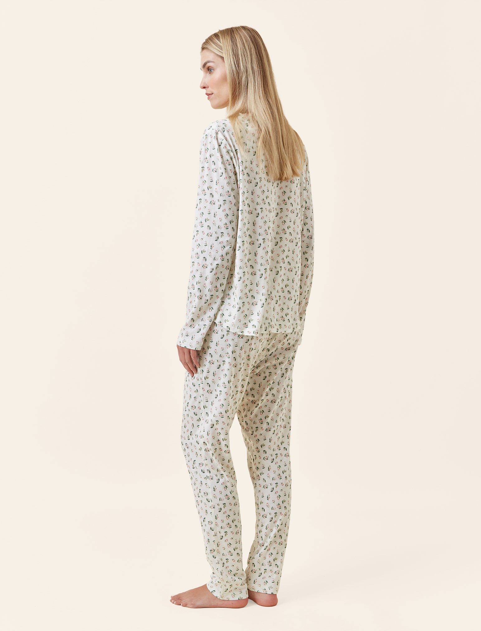 Rosebud Organic Cotton Knit Long Sleeve Tee and Jogger Set