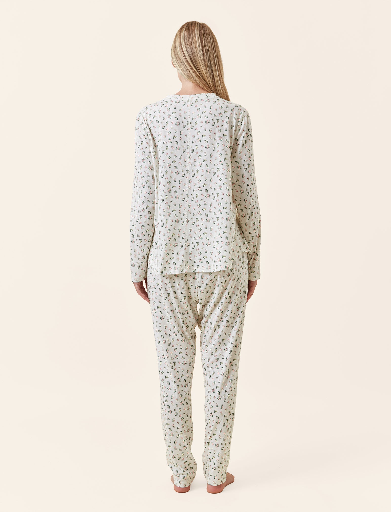 Rosebud Organic Cotton Knit Long Sleeve Tee and Jogger Set