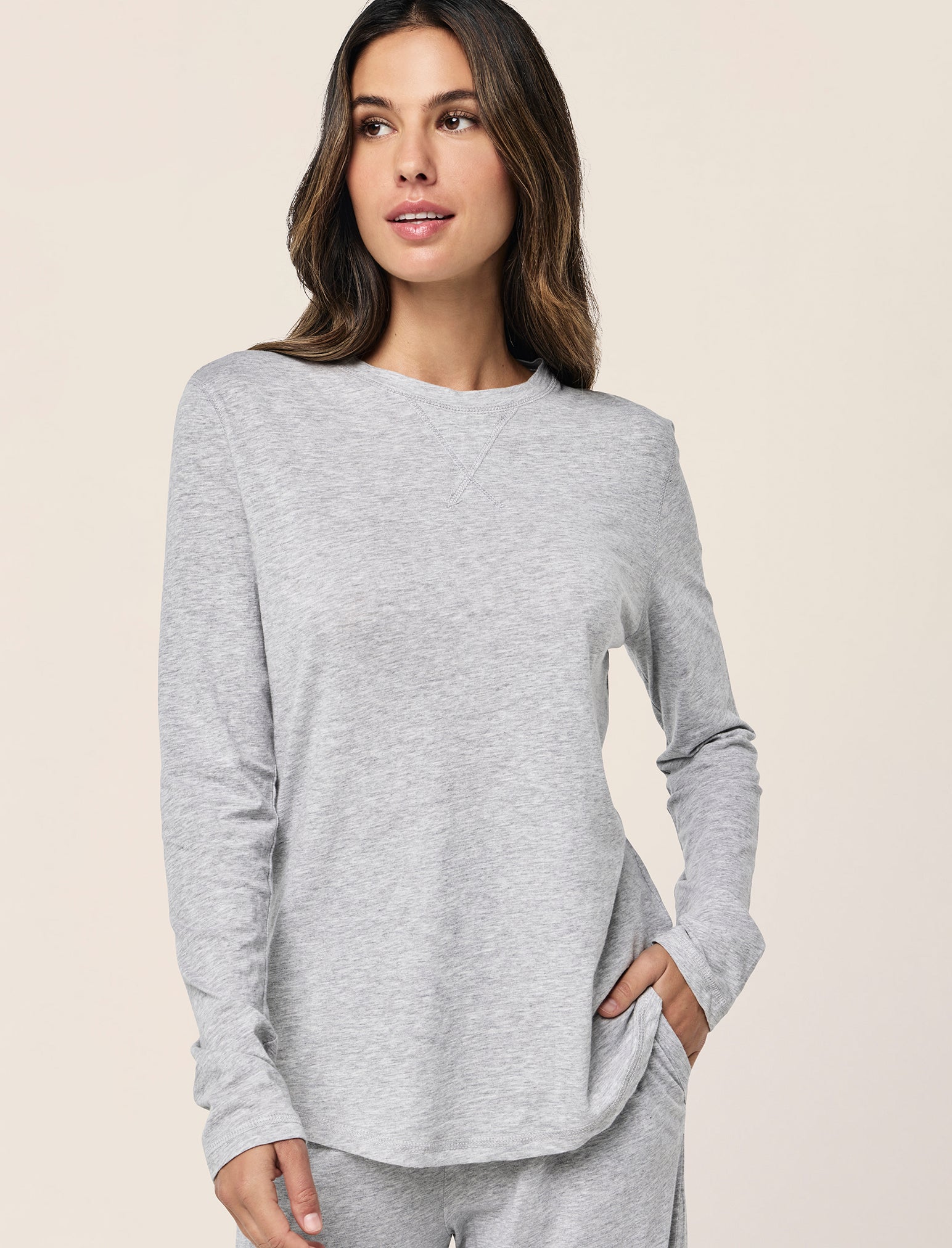 Jada Organic Cotton Knit Long Sleeve Tee