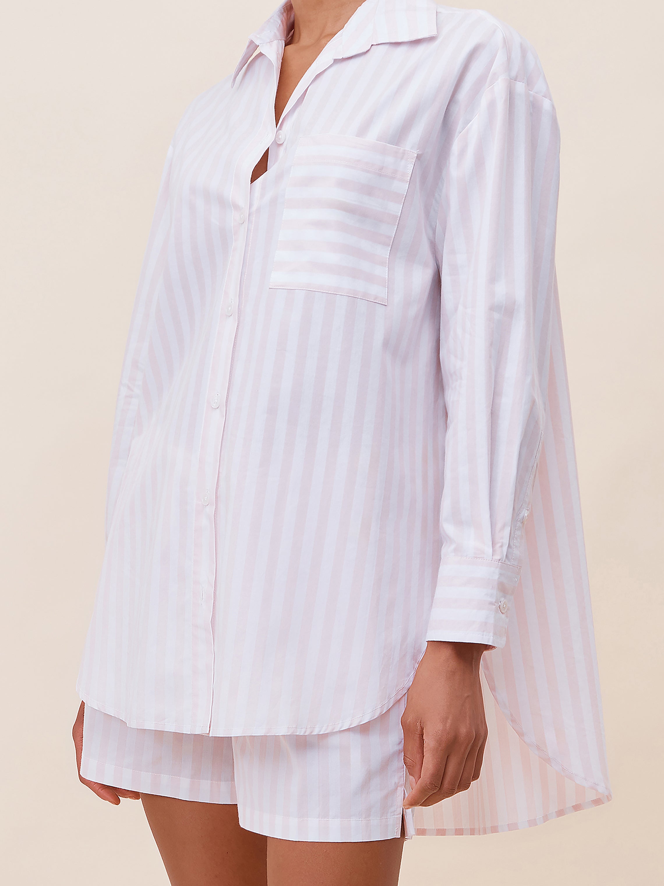 Cotton Stripe Shirting Boxer PJ Set