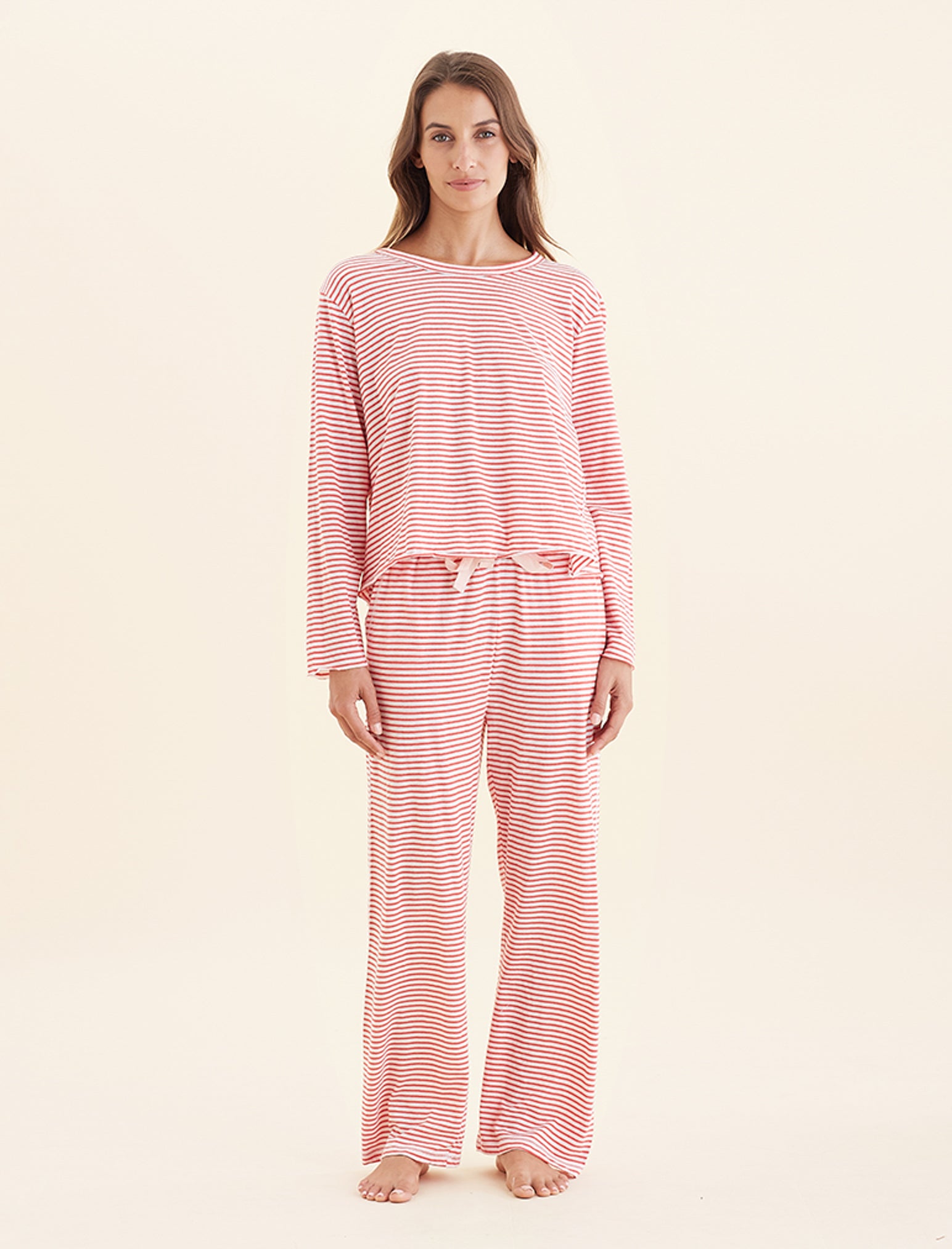 Jada Organic Cotton Boxy Long Sleeve Tee & Straight Leg Pant Set