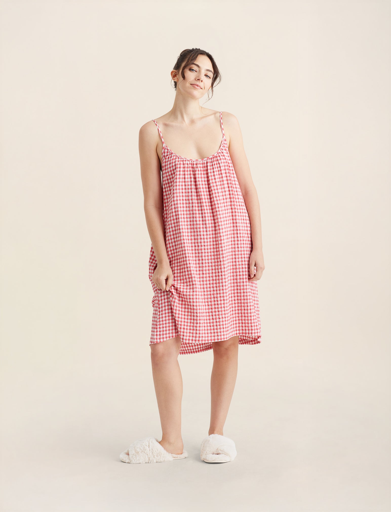 Seersucker Strappy Nightgown