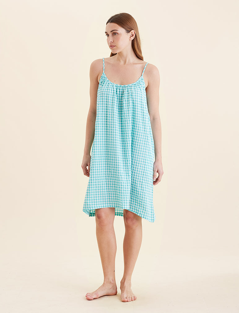 Seersucker Strappy Nightgown