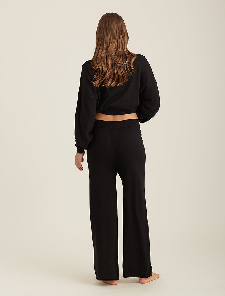 Cotton Cashmere Straight Leg Pant