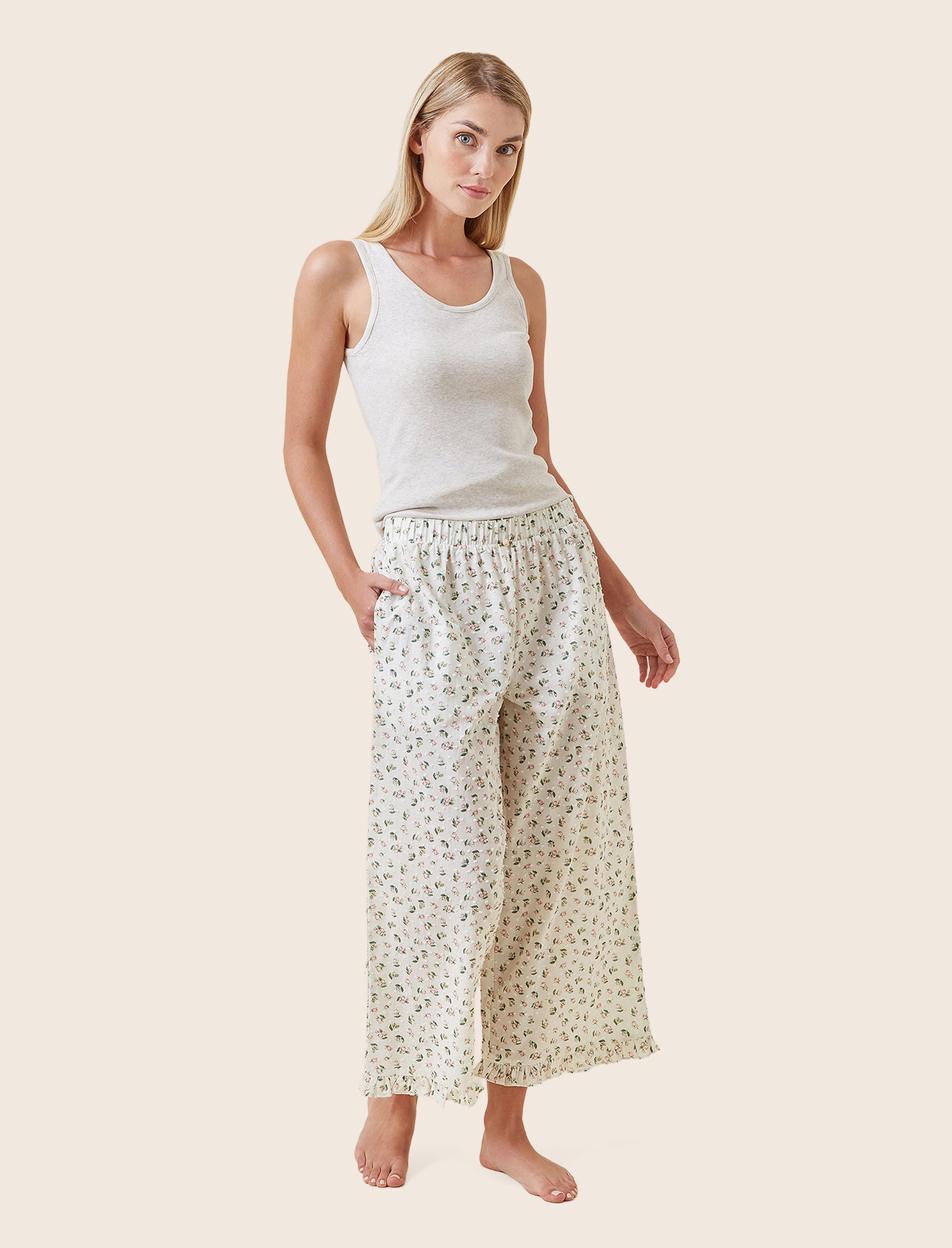 Swiss Dot Crop Pant