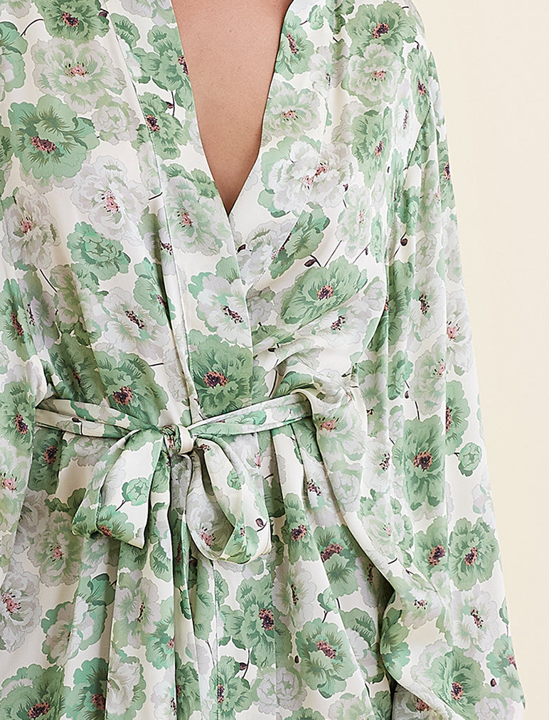 Florence Silk Kimono Maxi Robe