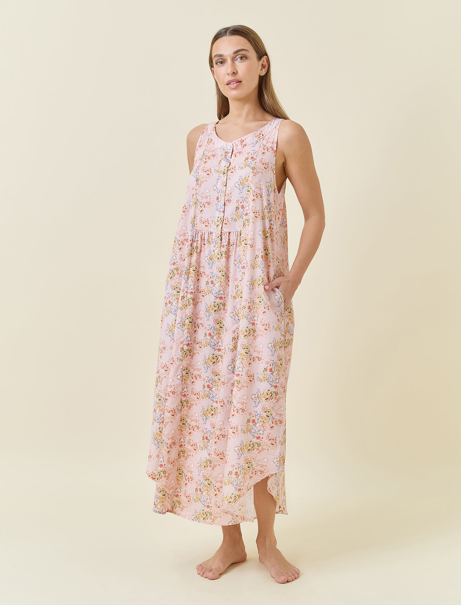 Molly Panel Front Maxi Nightgown