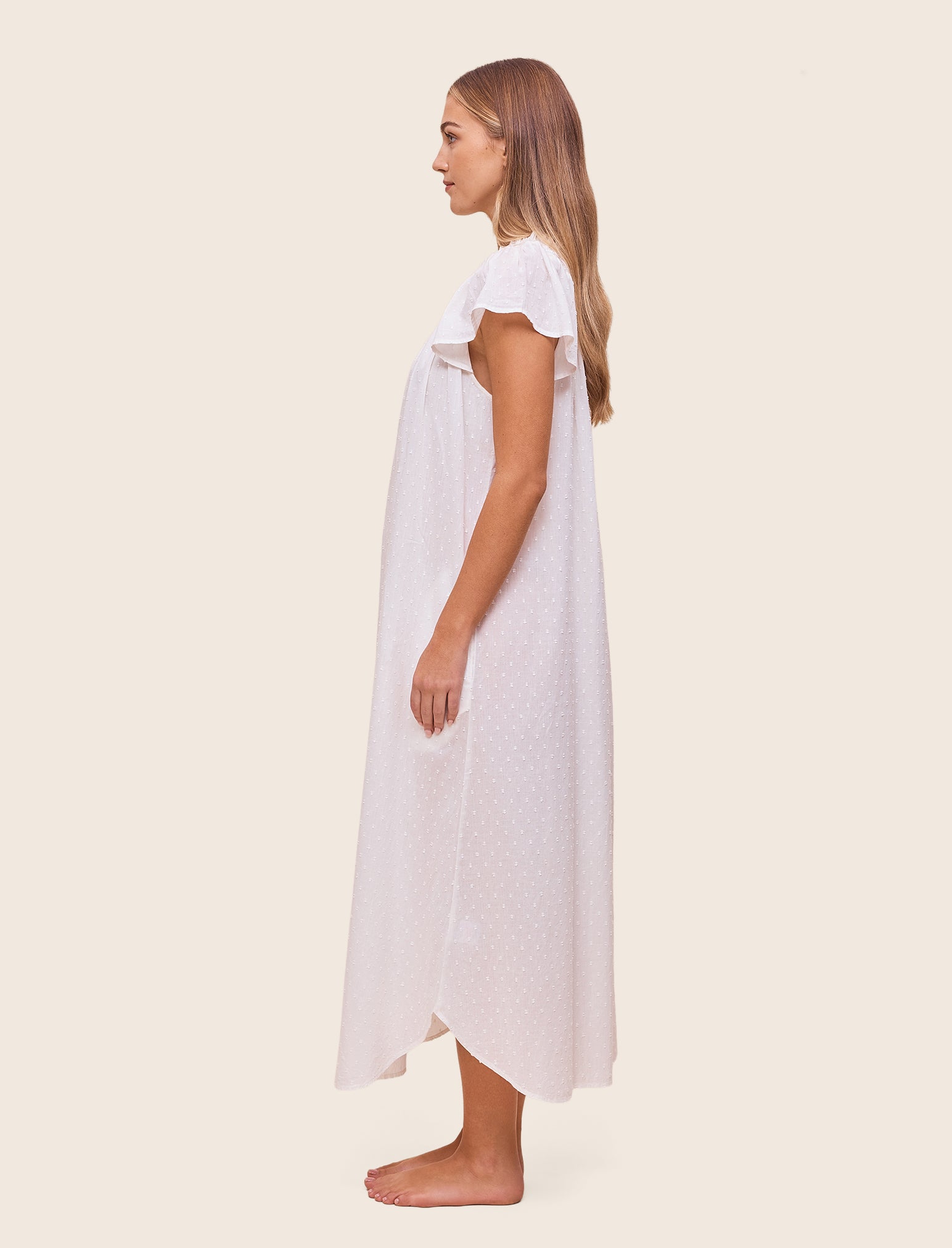 Shirred Neck Maxi Nightgown