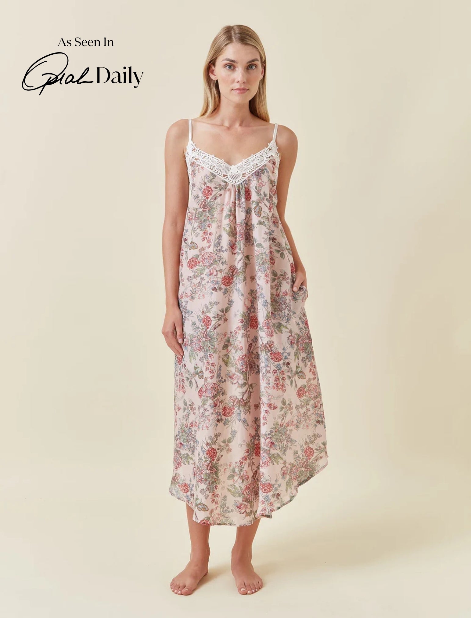 Layla Lace Front Maxi Nightgown