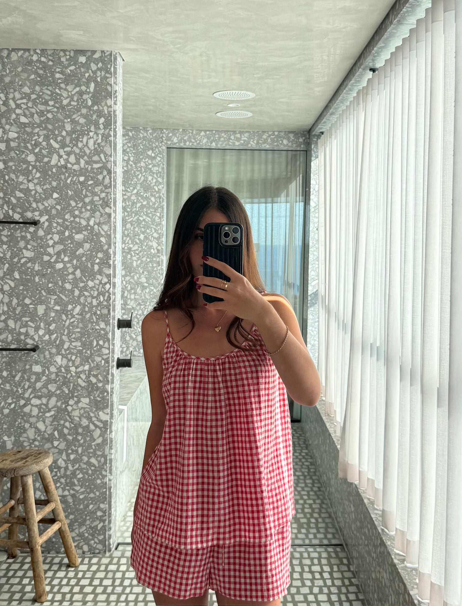 Seersucker Cami Boxer PJ Set