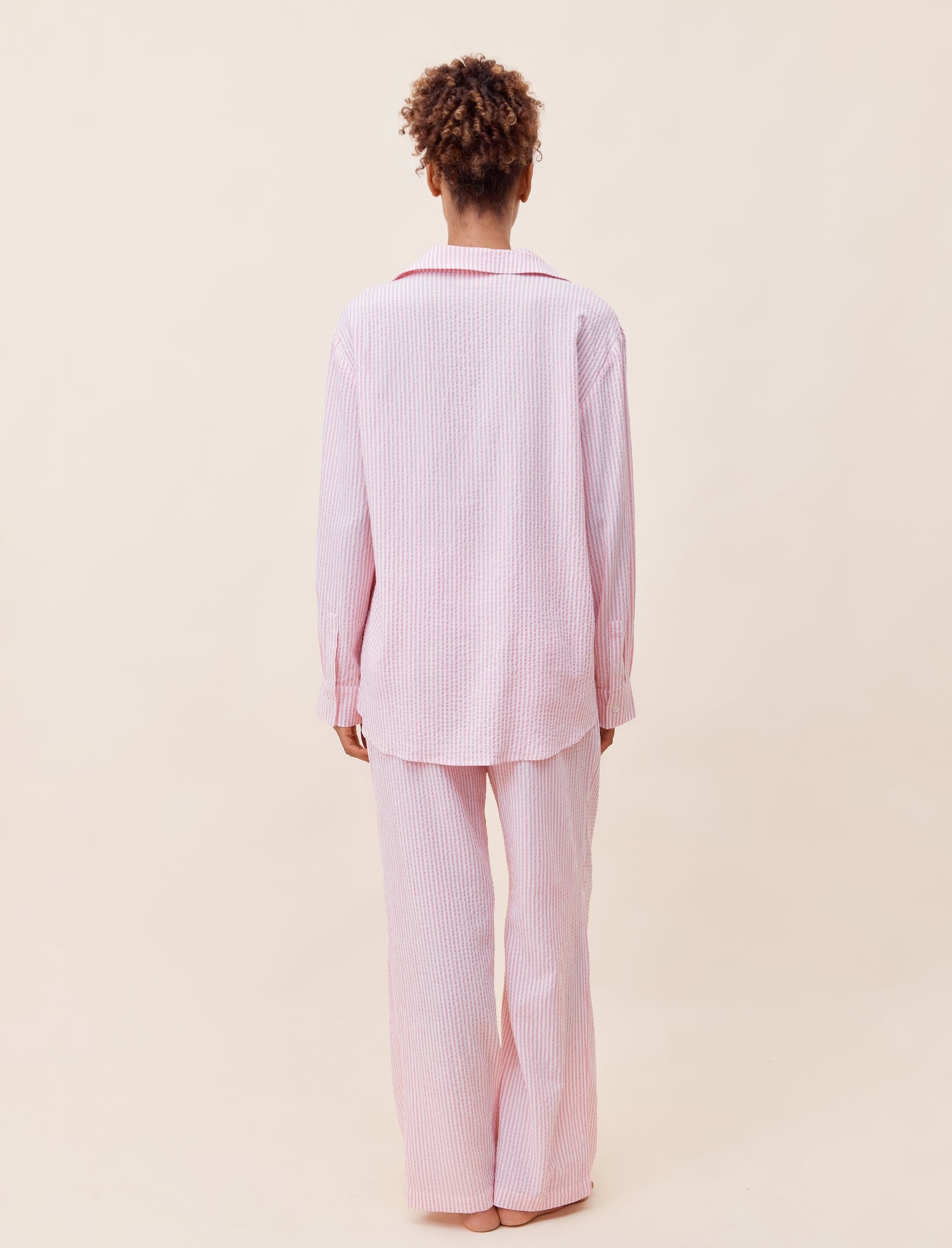 Sabine Seersucker Stripe Boyfriend Shirt